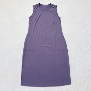 WOOLX Cassie Duralite Merino Wool All Season Sleeveless Dress, Ink Blue